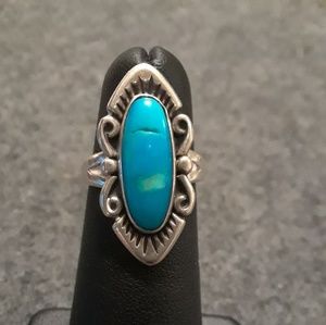 Navajo sterling silver turquoise ring size 5